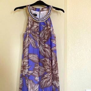 Lilac Nine West dress with beaded collar detailing.